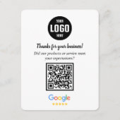 Google Reviews QR Code Business Enclosure Card Begleitkarte (Vorderseite)