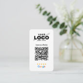 Google Reviews QR Code Business Review Link 5 Star Visitenkarte (Stehend Vorderseite)