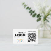 Google Reviews QR Code Business Review Link 5 Star Visitenkarte (Stehend Vorderseite)