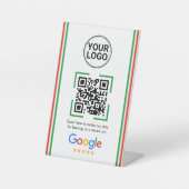Google Reviews QR Code Custom Logo Sockelschild (Vorderseite)
