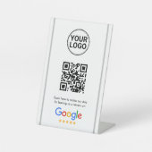 Google Reviews QR Code Elegant Custom Logo Sockelschild (Vorderseite)