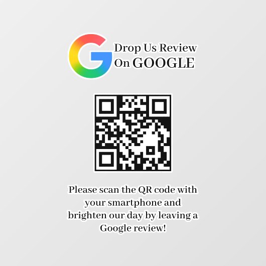 Google Reviews QR-Code-Fensteraufkleber Fensteraufkleber (Blatt)