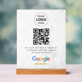Google reviews qr code tabletop sign acrylschild (Neutral)