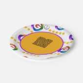 Google Reviews Tischschild | QR-Code-Podest Pappteller (Schrägansicht)