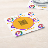 Google Reviews Tischschild | QR-Code-Podest Rechteckiger Pappuntersetzer (angewinkelt)