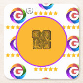 Google Reviews Tischschild | QR-Code-Podest Rechteckiger Pappuntersetzer (Vorderseite)