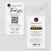 Google Reviews With Thank You And QR Code Business Visitenkarte (Vorne/Hinten)