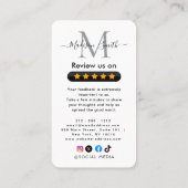 Google Reviews With Thank You And QR Code Visitenkarte (Rückseite)