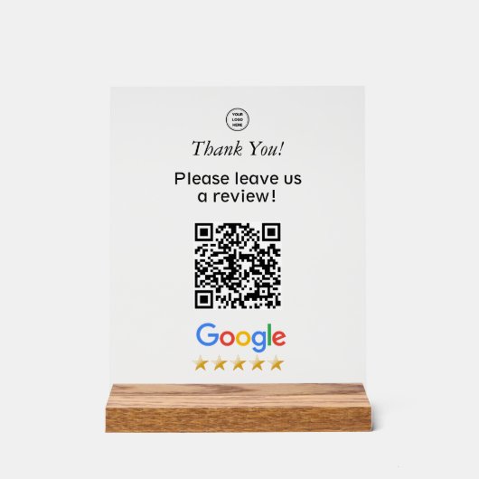 Google Scan To Leave A Review QR Code Acrylschild (Vorderseite)