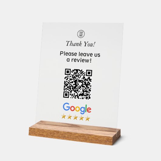 Google Scan To Leave A Review QR Code Acrylschild (Winkel)