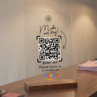 Google Social Review QR-Code für Unternehmen Acrylschild