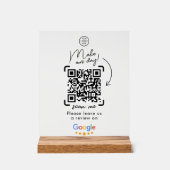 Google Social Review QR-Code für Unternehmen Acrylschild (Vorderseite)
