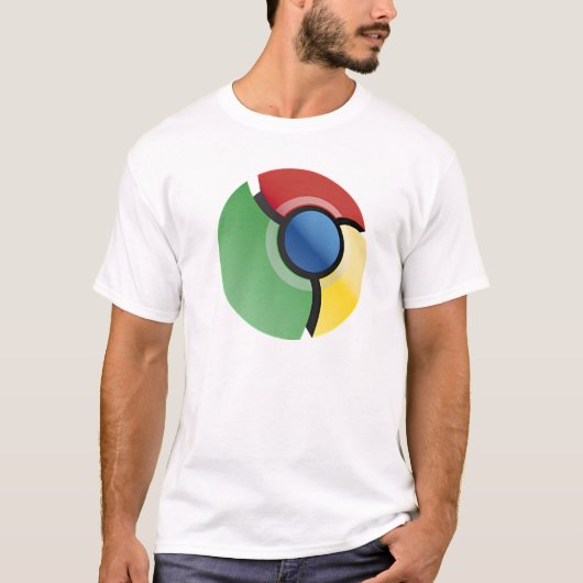 Google-Symbol - Google Chrome-Logo mit farbenfrohe T-Shirt (Vorderseite)