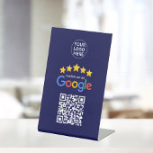Google überprüft 5 Star Qr Code Navy Blue Business Sockelschild
