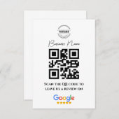 Google überprüft Business Rating Link QR Code Blac Begleitkarte (Vorne/Hinten)