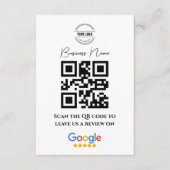 Google überprüft Business Rating Link QR Code Blac Begleitkarte (Vorderseite)