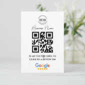 Google überprüft Business Rating Link QR Code Blac Begleitkarte (Stehend Vorderseite)