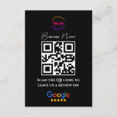 Google überprüft Business Rating Link QR Code Blac Begleitkarte (Vorderseite)