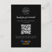 Google überprüft Business Rating Link QR Code Blac Begleitkarte (Vorderseite)