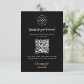 Google überprüft Business Rating Link QR Code Blac Begleitkarte (Stehend Vorderseite)