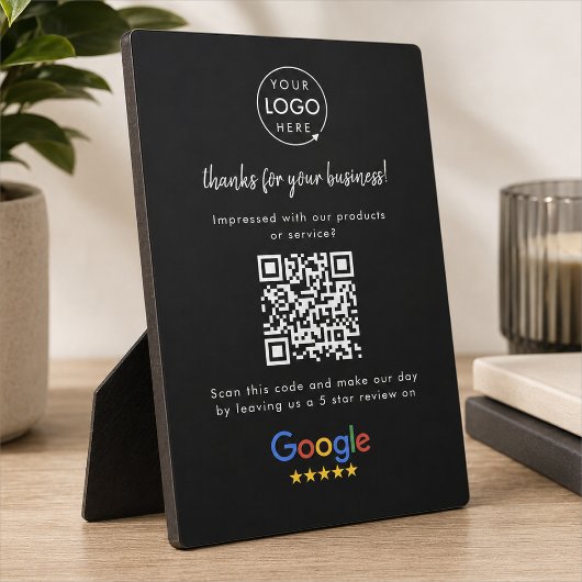 Google überprüft Business Rating Link QR Code Blac Fotoplatte