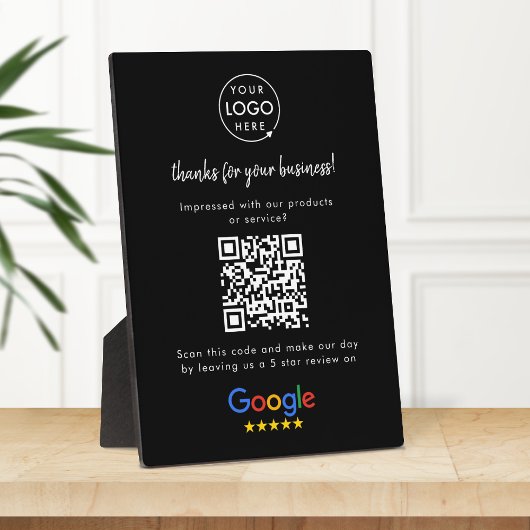 Google überprüft Business Rating Link QR Code Blac Fotoplatte
