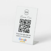 Google überprüft Business Rating Link QR Code Blac Sockelschild (Vorderseite)