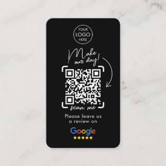 Google überprüft QR Code Black Business Review Us Visitenkarte