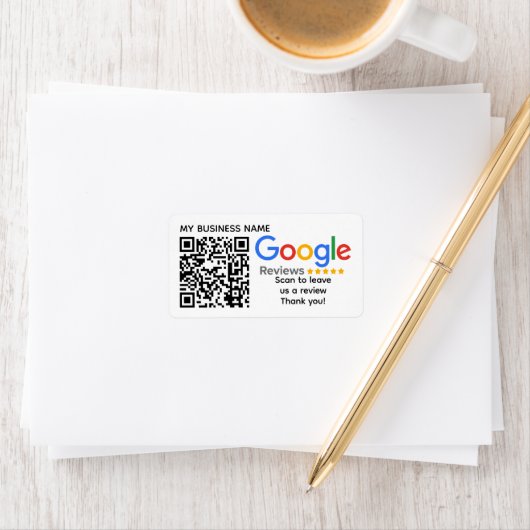 GOOGLE ÜBERPRÜFT QR-Code mit eigener Markenbezeich Adressaufkleber (Insitu)