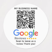 GOOGLE ÜBERPRÜFT QR-Code mit eigener Markenbezeich Etiketten (Design 1)