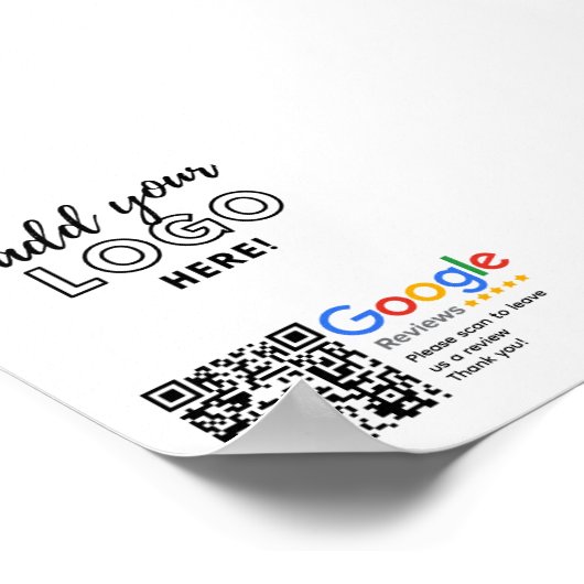 GOOGLE ÜBERPRÜFT QR-Code mit eigener Markenbezeich Poster (Ecke)