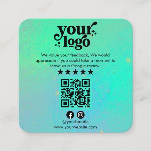 Google überprüft QR-Code Modernes Logo Business Re Begleitkarte (Vorderseite)