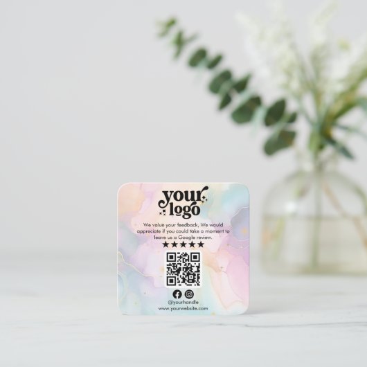 Google überprüft QR-Code Modernes Logo Business Re Begleitkarte (Stehend Vorderseite)