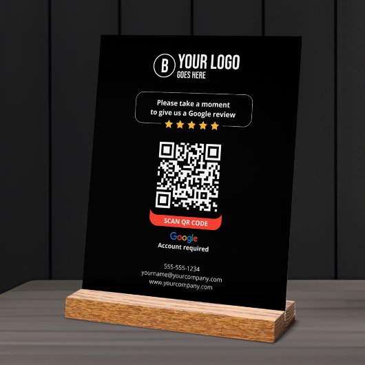 Google überprüft QR-Code Rate Mein Business 5 Star Acrylschild