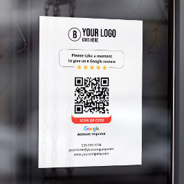 Google überprüft QR-Code Rate Mein Business 5 Star Fensteraufkleber