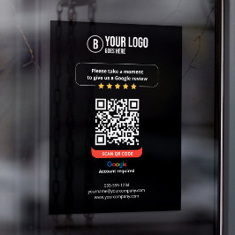 Google überprüft QR-Code Rate Mein Business 5 Star Fensteraufkleber