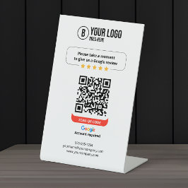 Google überprüft QR-Code Rate Mein Business 5 Star Sockelschild