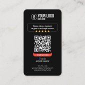 Google überprüft QR-Code Rate Mein Business 5 Star Visitenkarte (Vorderseite)
