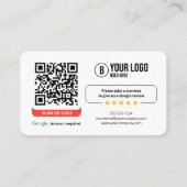 Google überprüft QR-Code Rate Mein Business 5 Star Visitenkarte (Vorderseite)