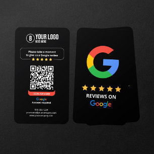 Google überprüft QR-Code Rate Mein Business 5 Star Visitenkarte