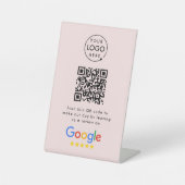 Google-Überprüfungsanforderung | QR Code Firmenlog Sockelschild (Vorderseite)