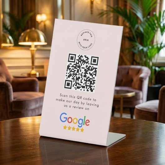 Google-Überprüfungsanforderung | QR Code Firmenlog Sockelschild