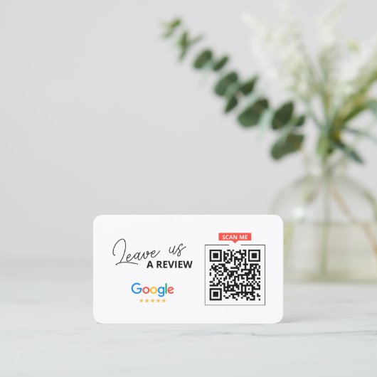Google Verlasse uns QR Code Business überprüfen Vi Visitenkarte (Stehend Vorderseite)