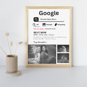 Google World's beste Mama Retro personlized Foto Poster