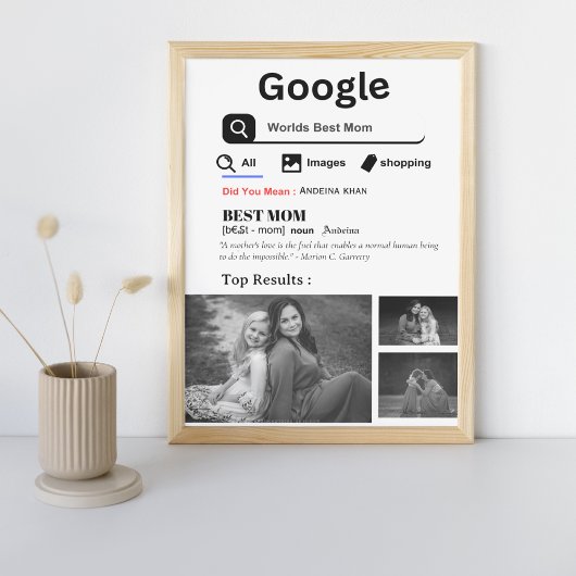 Google World's beste Mama Retro personlized Foto Poster