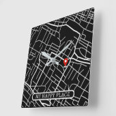 Google Zuhause Location Map Mein glücklicher Platz Quadratische Wanduhr (Winkel)