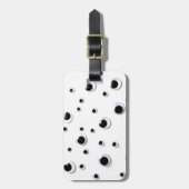 Googly Augen-lustige Schwarzweiss-Reise Gepäckanhänger (Vorderseite vertikal)