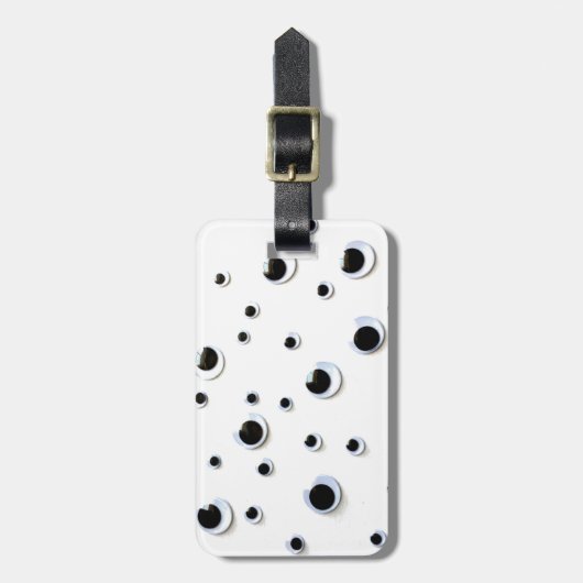 Googly Augen-lustige Schwarzweiss-Reise Gepäckanhänger (Vorderseite vertikal)