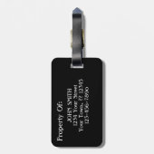 Googly Augen-lustige Schwarzweiss-Reise Gepäckanhänger (Rückseite vertikal)