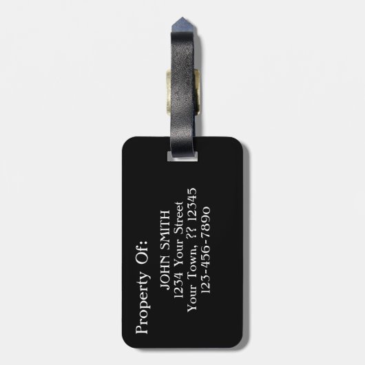 Googly Augen-lustige Schwarzweiss-Reise Gepäckanhänger (Rückseite vertikal)